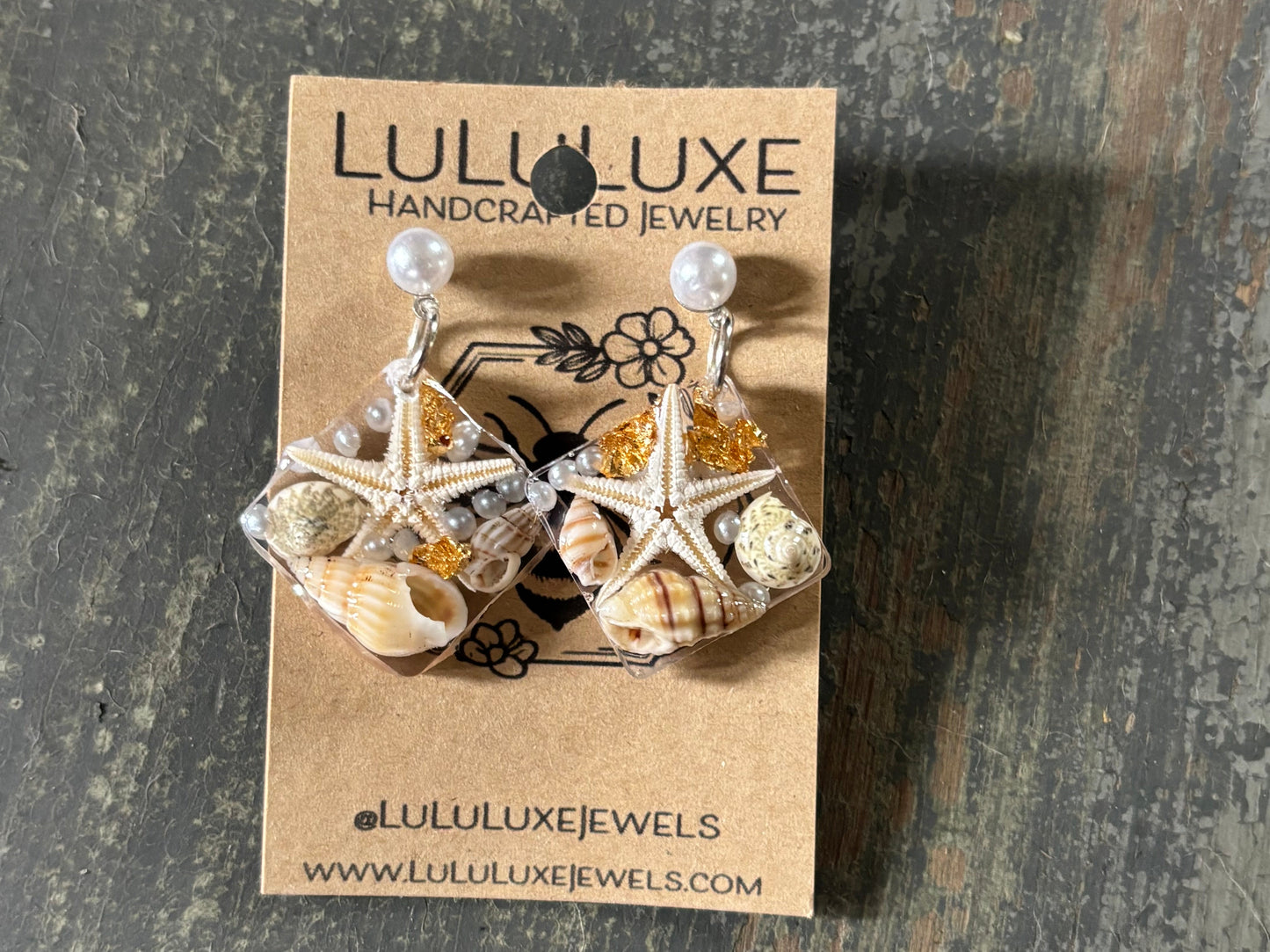 Coastal Starfish Square Earrings