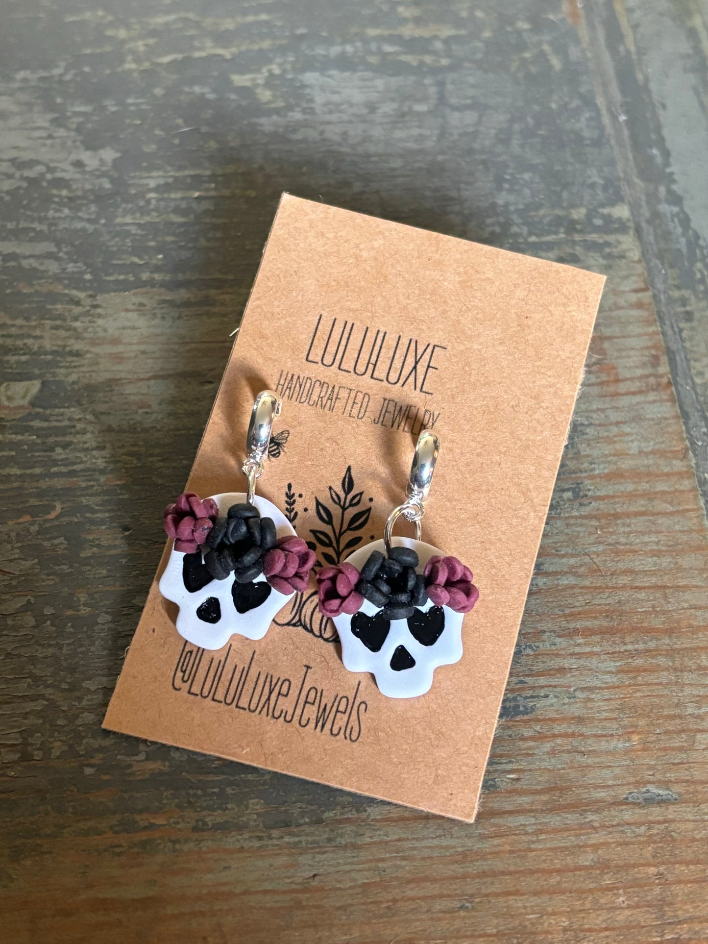 Flower Skull Earrings
