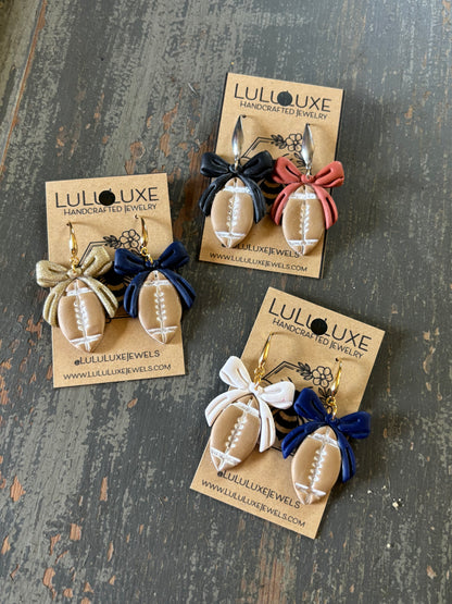 Game Day Football & Bow Earrings
