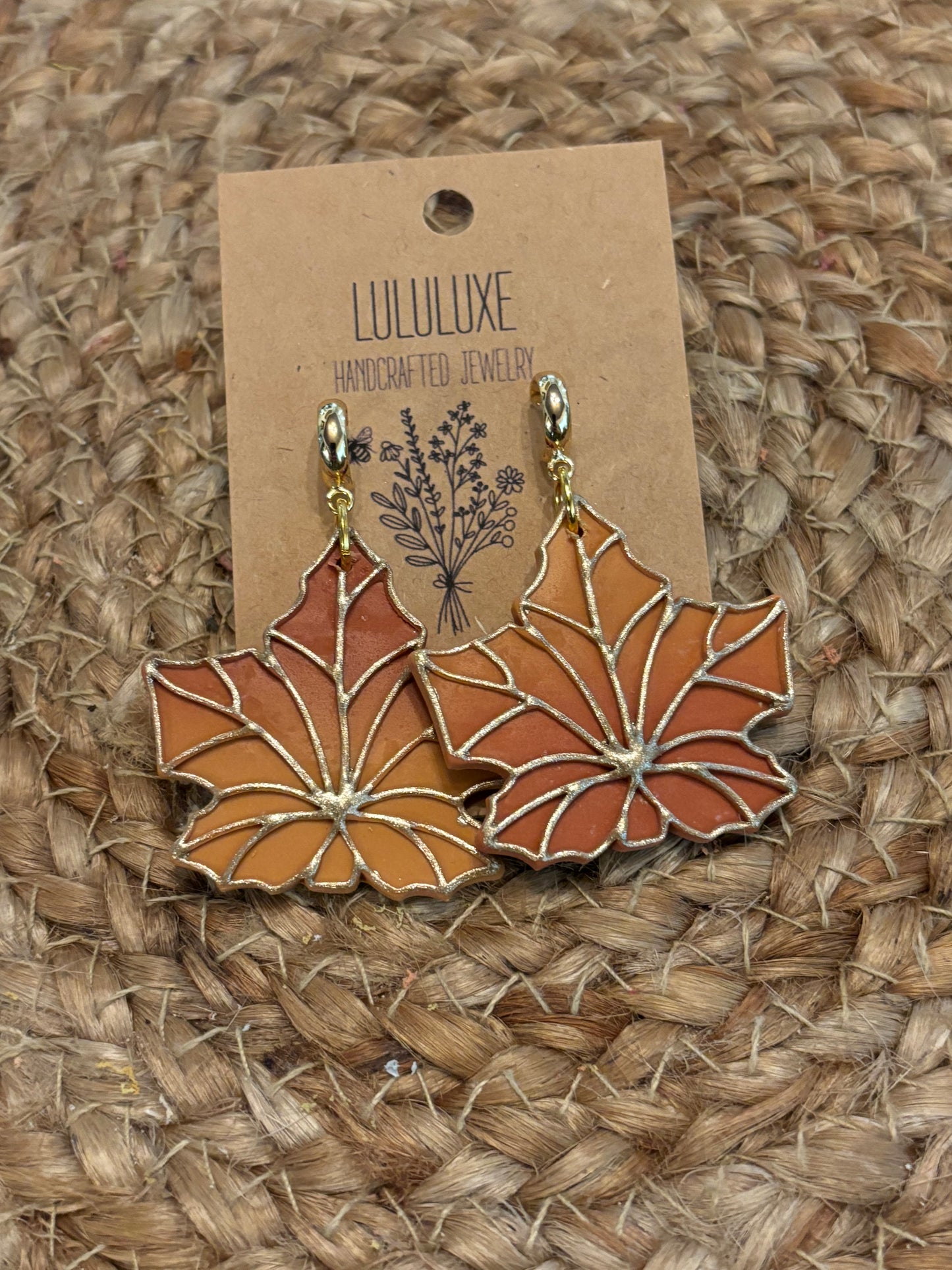 Stained Glass Leaf Dangles