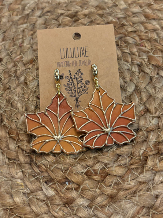 Stained Glass Leaf Dangles