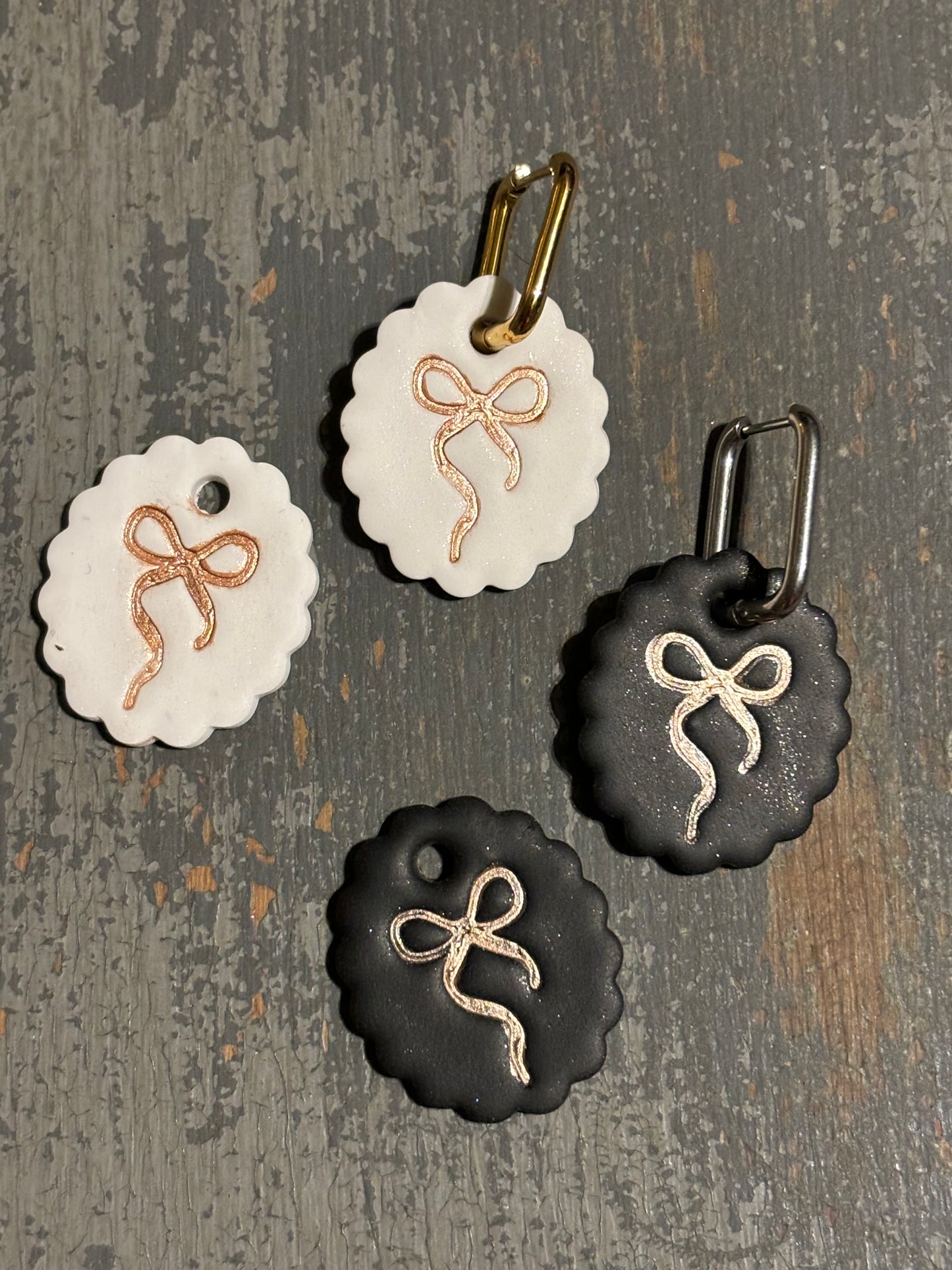 Dainty Bow CLAY PIECES ONLY for interchangeable Hoopies