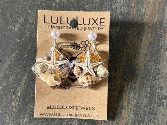 Coastal Starfish Square Earrings